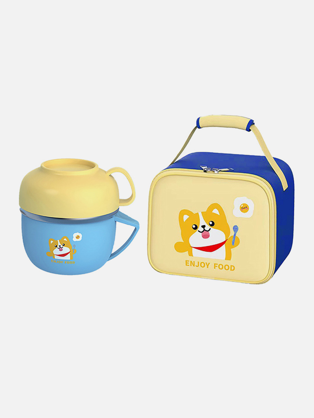 Little Surprise Box LLP Big Size Foxy Dual Handle 2PC Lunch Box With Spoon & Fork