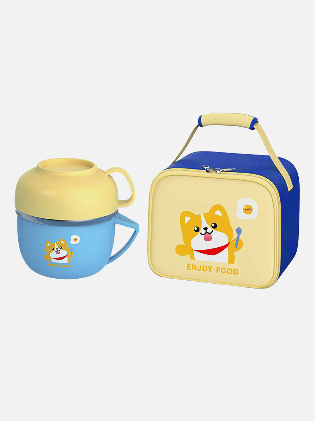 Little Surprise Box LLP Small Size Foxy Dual Handle 2PC Lunch Box With Spoon & Fork