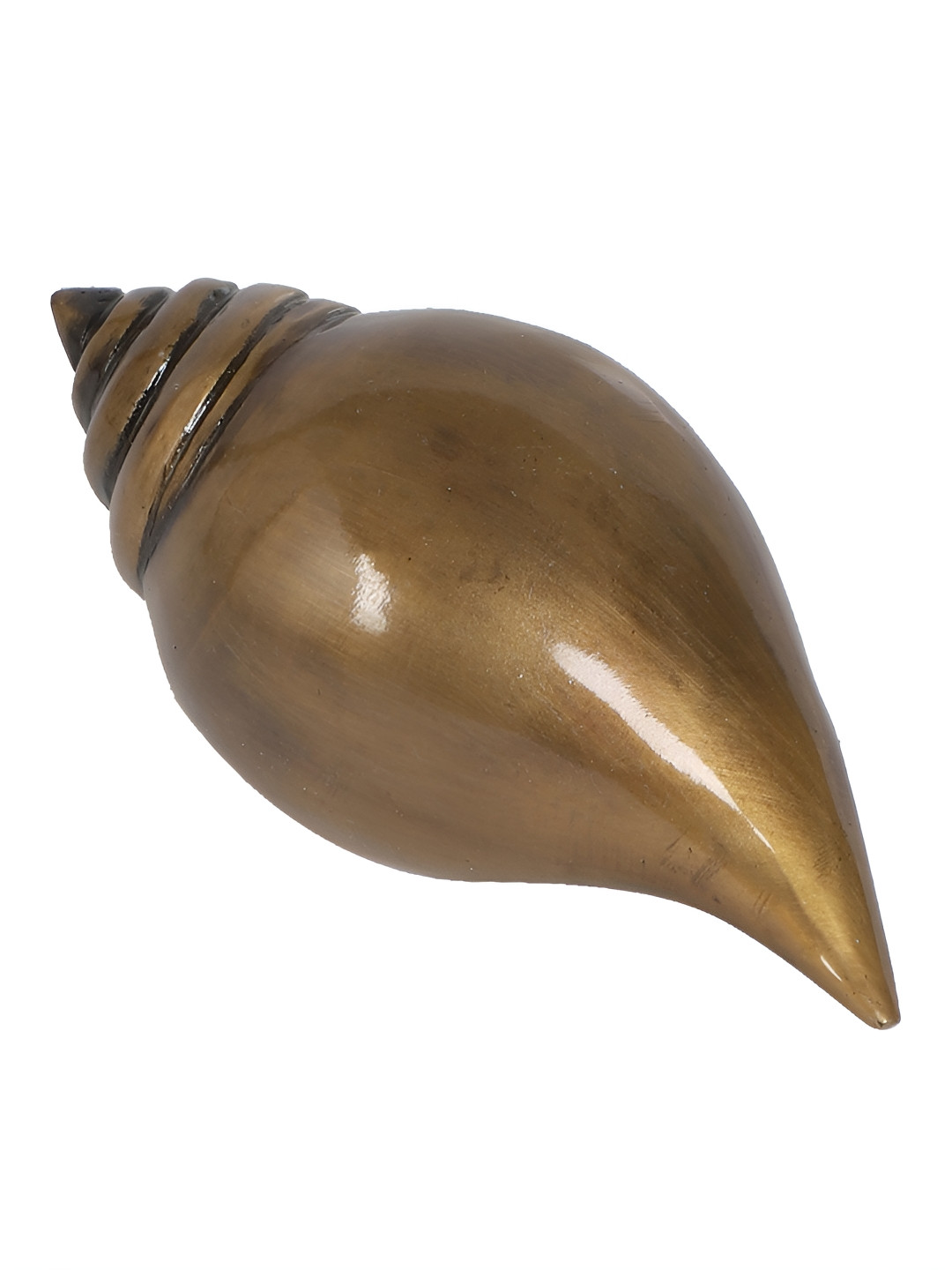 Two Moustaches Shankh Gold Brass Metallic Prayer Room Small Showpiece - 2 Inches