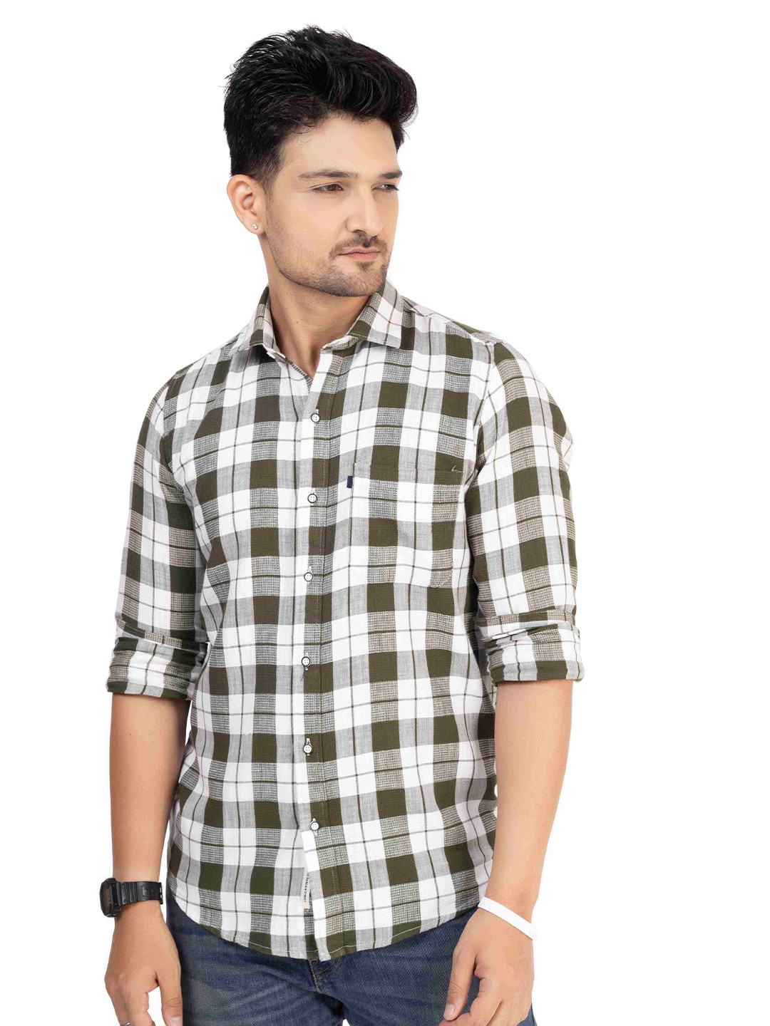 TBS- THE BARGAIN STREET Comfort Tartan Checks Opaque Checked Cotton Casual Shirt