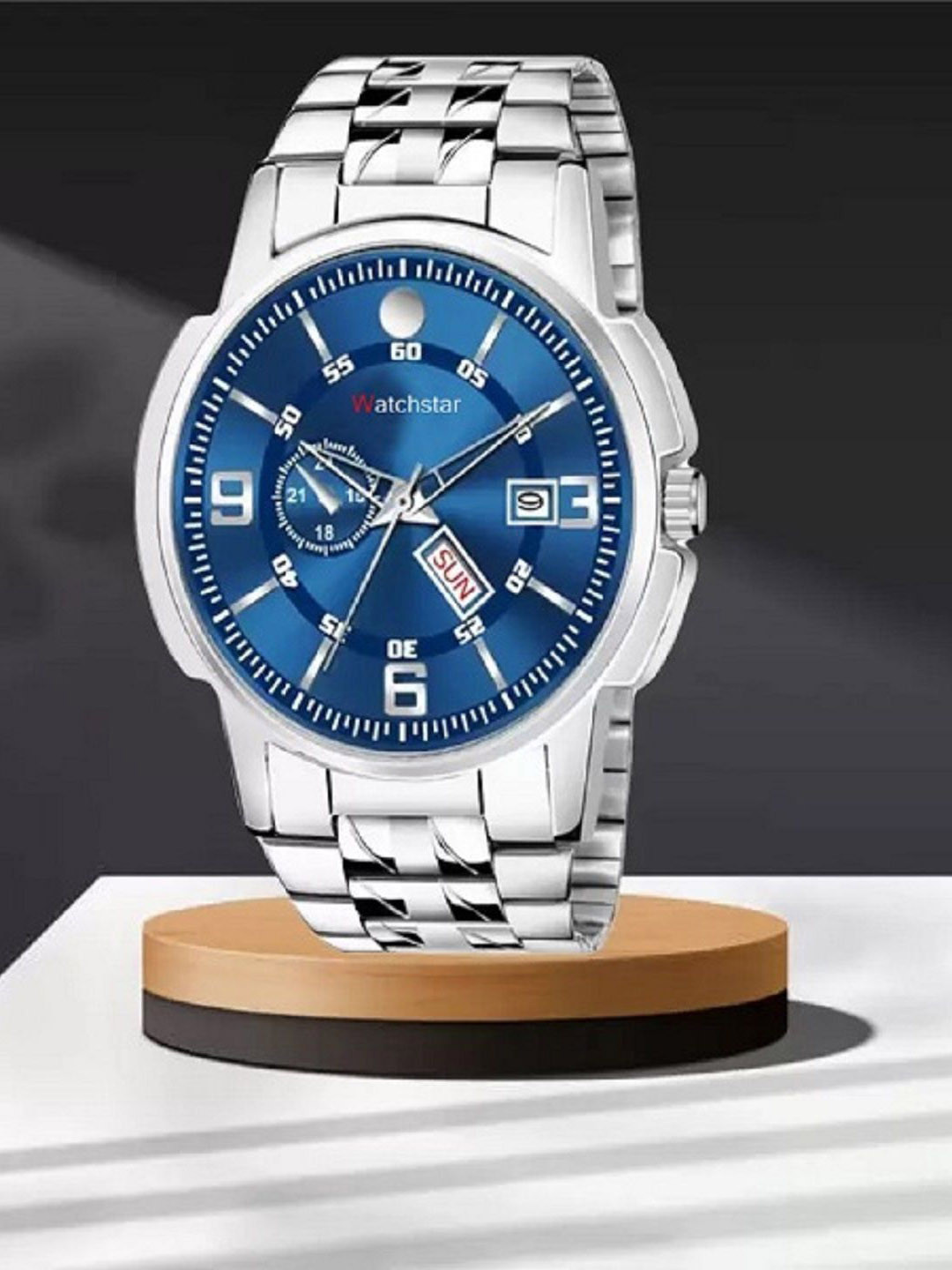 WATCHSTAR Men Stainless Steel Straps Analogue Watch Double window BlueRU