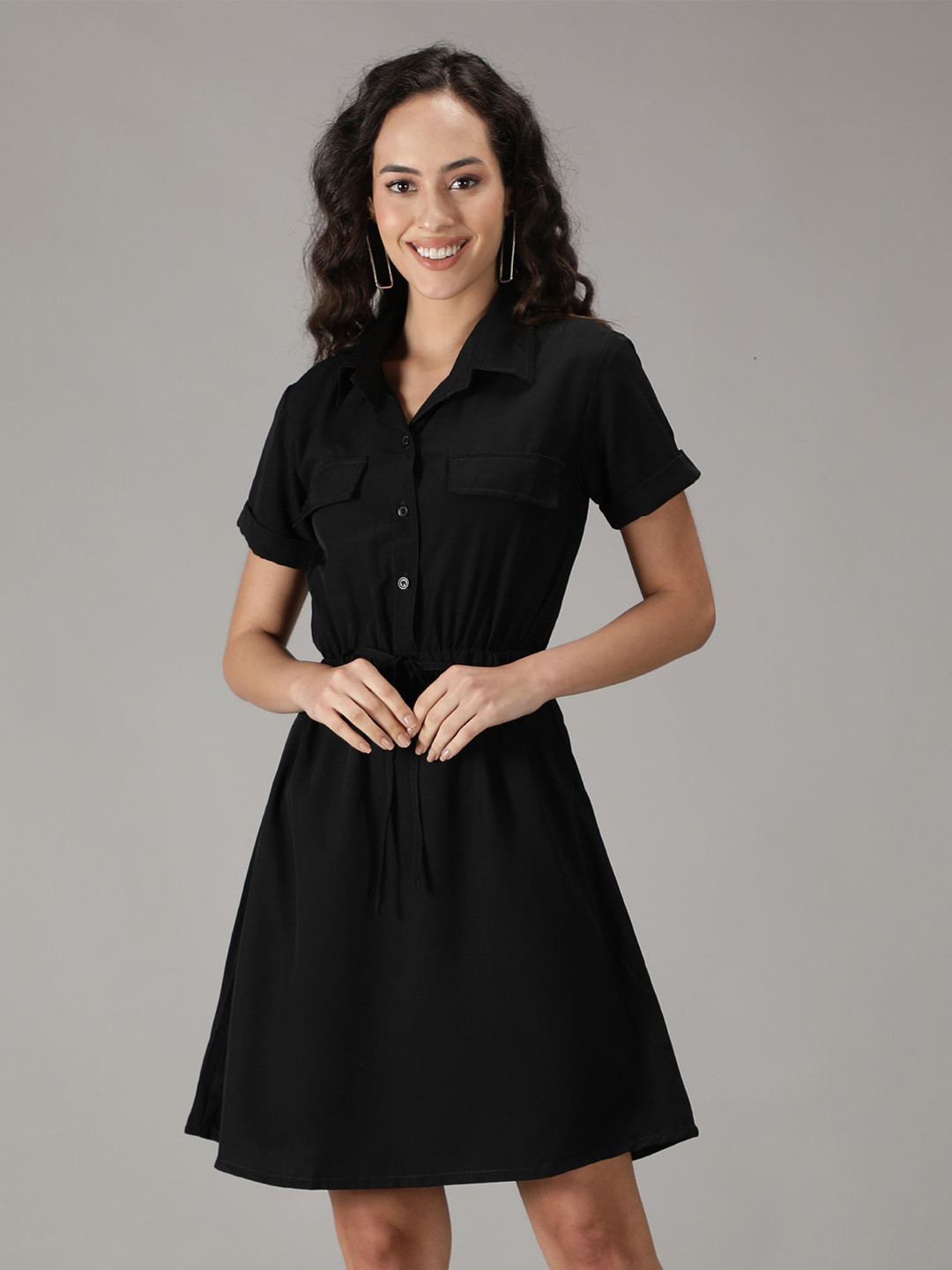 smisingbee Crepe A-Line Dress
