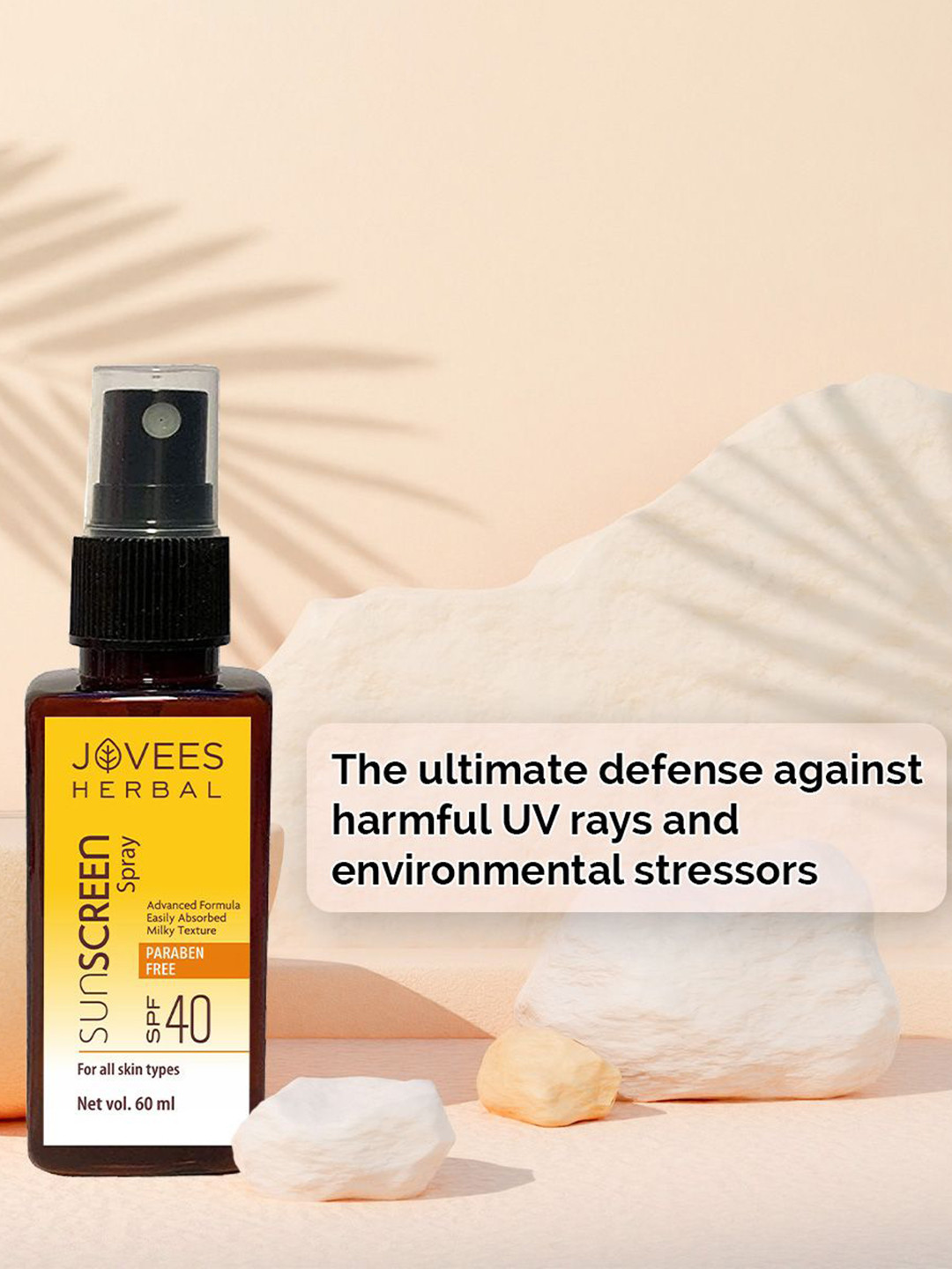 Jovees Herbal SPF40 Sun Screen Spray with Walnut & Carrot Oil - 60 ml