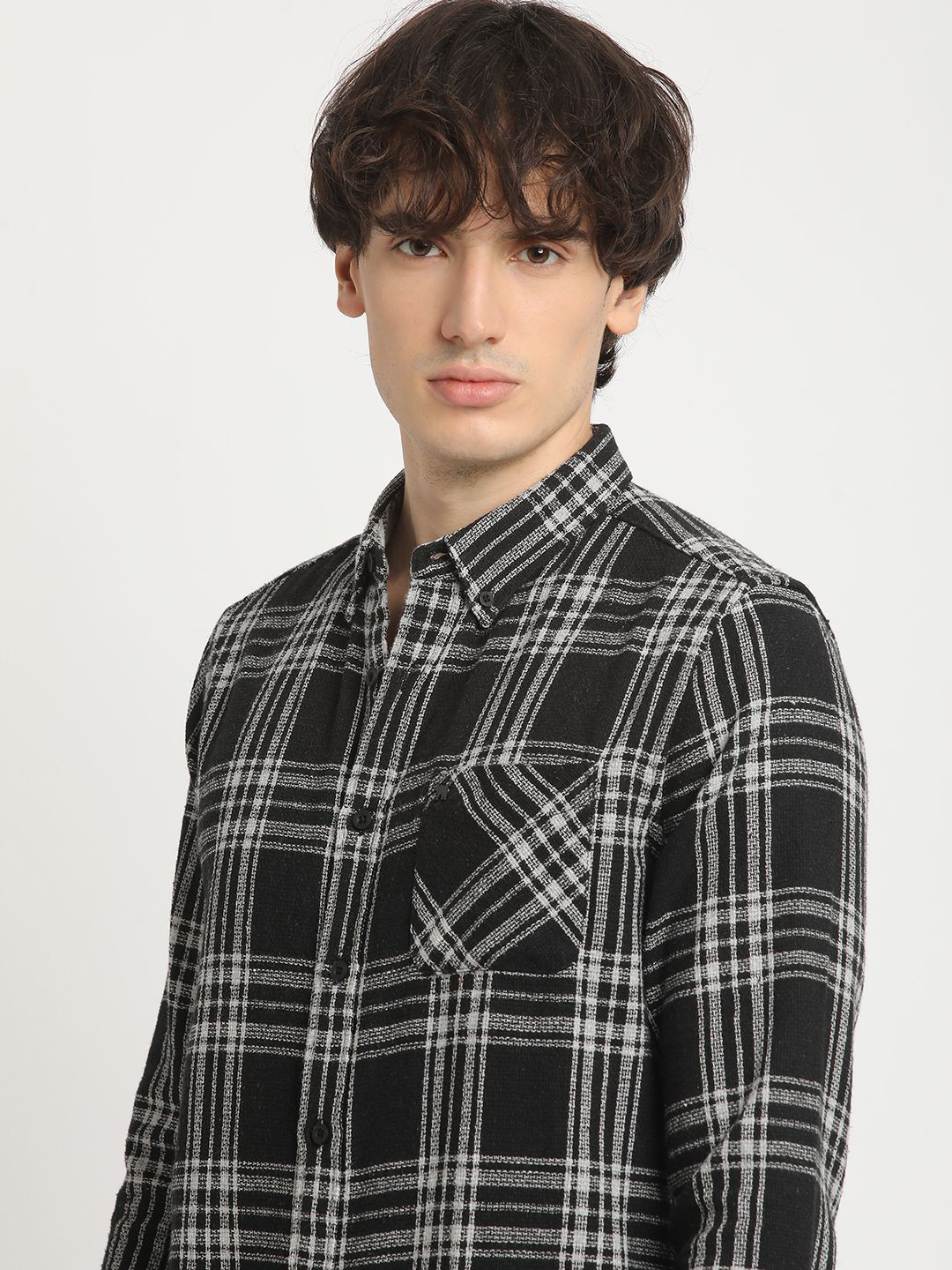 THE BEAR HOUSE Men's Checkered Slim Fit Casual Shit