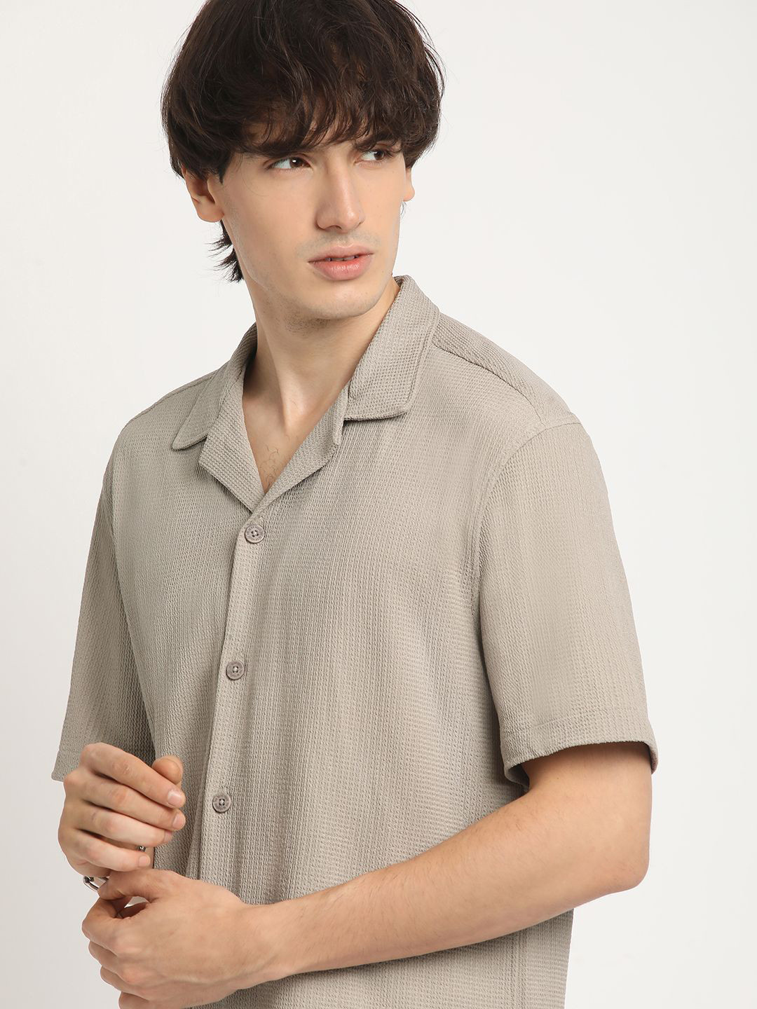 THE BEAR HOUSE Self Design Regular Fit Casual Shirt