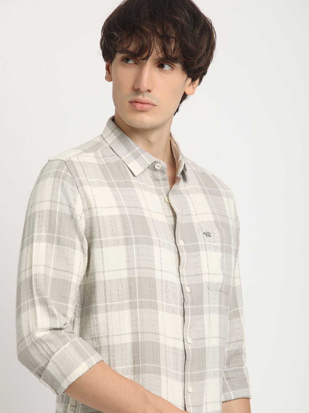 THE BEAR HOUSE Men's Checkered Slim Fit Casual Shit