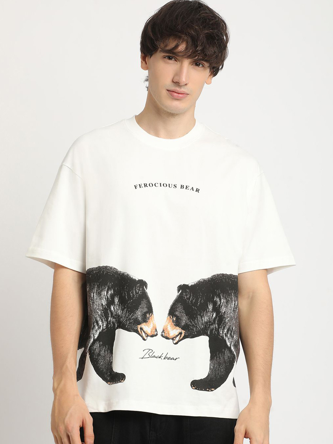 THE BEAR HOUSE Men's Oversized Crew Neck T-shirt