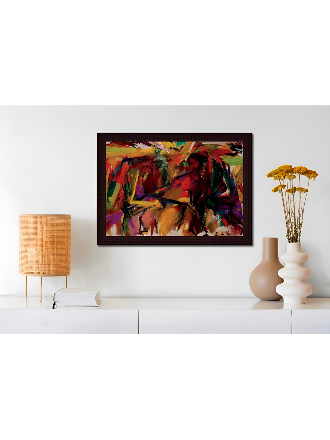 Tamatina Yellow & Red Canvas Depressed Wall Art