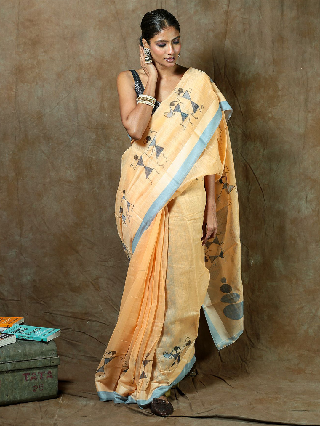 Urbane Essence Warli Pure Cotton Saree With Blouse Piece
