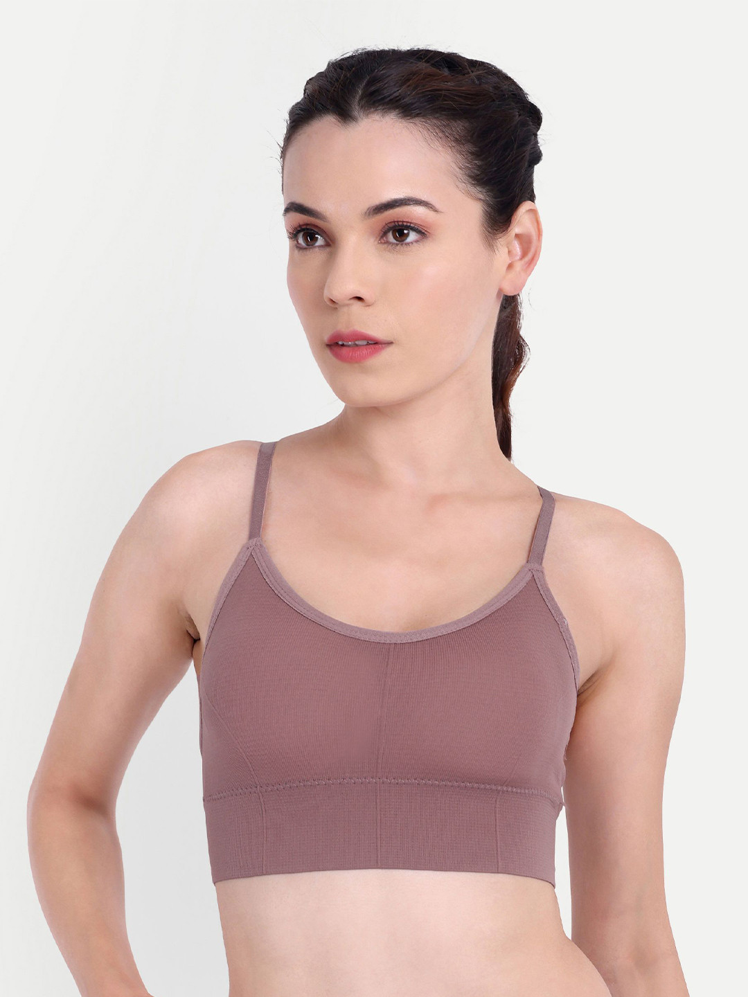 Taslar Self Design Full Coverage Lightly Padded Rapid-Dry Workout Bra- Anti Microbial