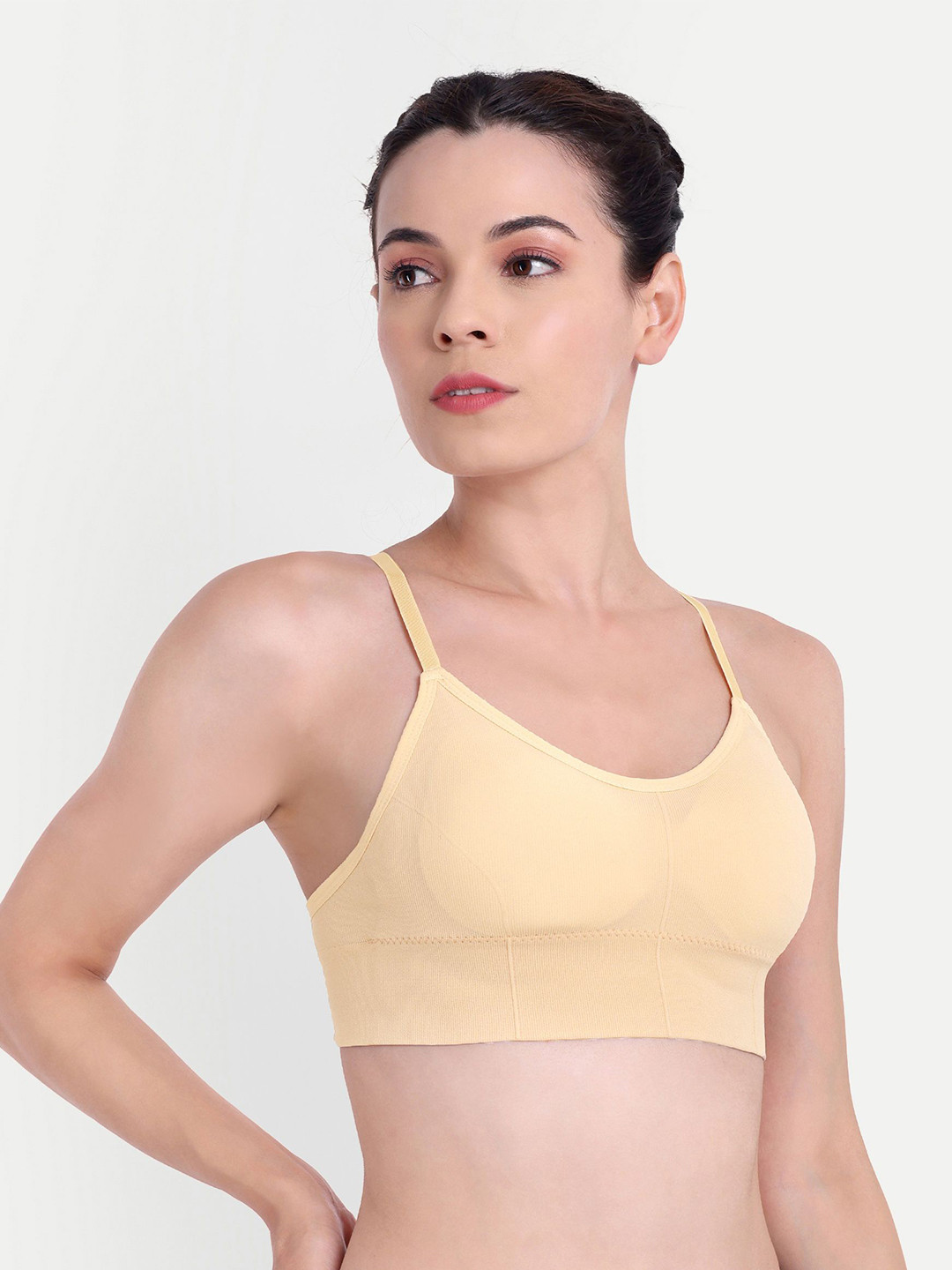 Taslar Self Design Full Coverage Lightly Padded Rapid-Dry Workout Bra- Anti Microbial
