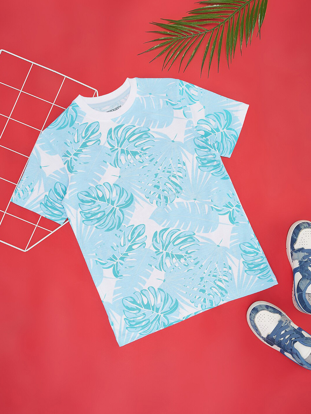 Pantaloons Junior Boys Tropical Typography Printed Round Neck T-shirt