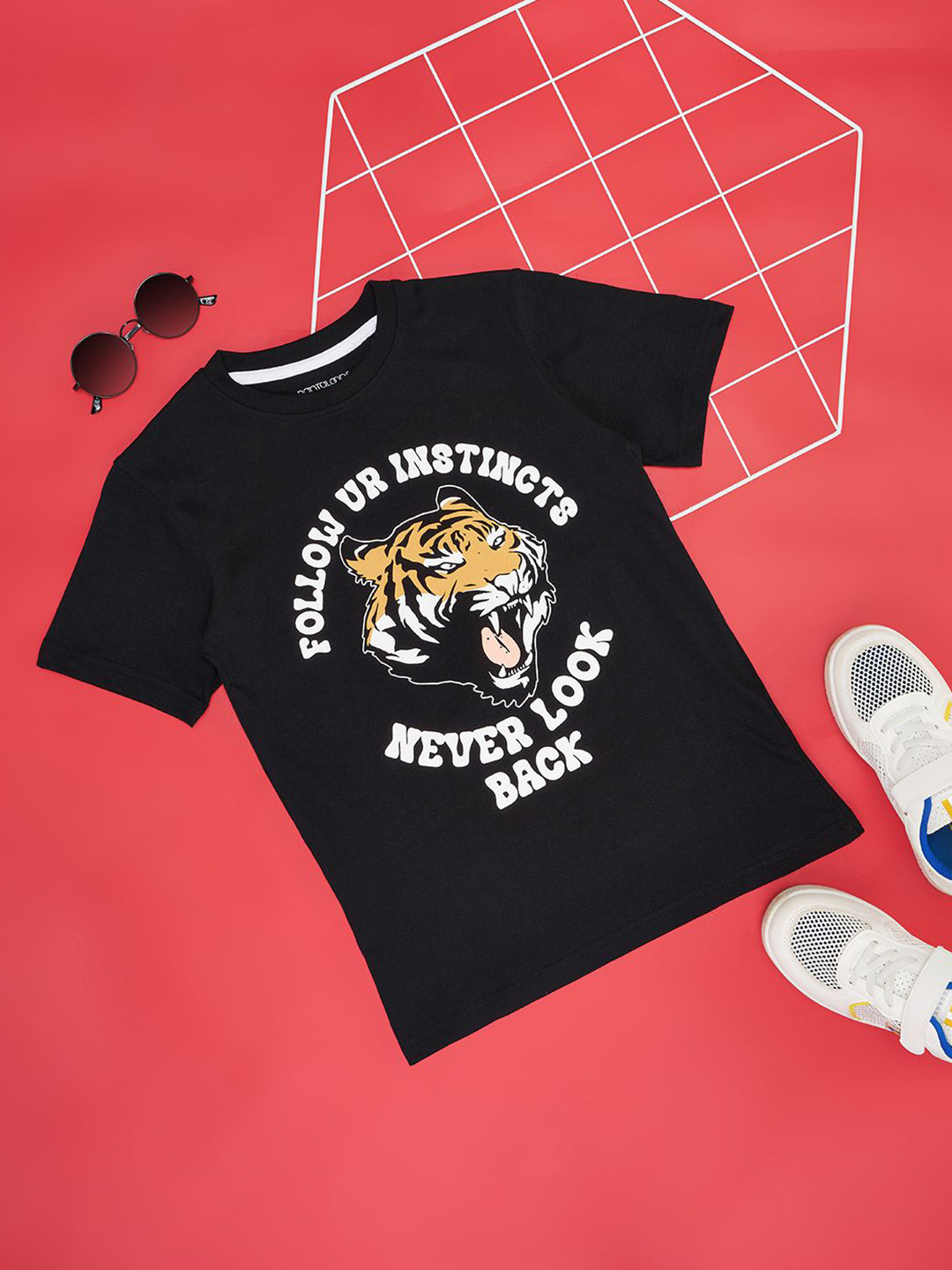 Pantaloons Junior Boys Typography Animal Printed T-shirt