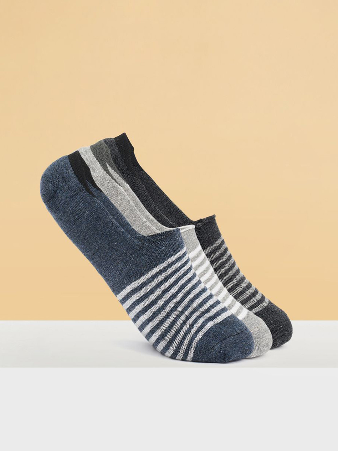 Ajile by Pantaloons Pack of 3 stripeed Shoe-Liner Socks