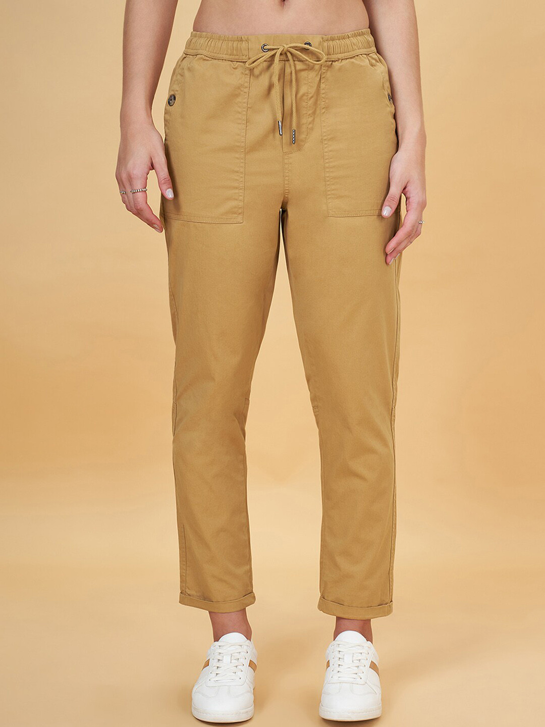 Honey by Pantaloons Women Mid-Rise Cotton Trousers