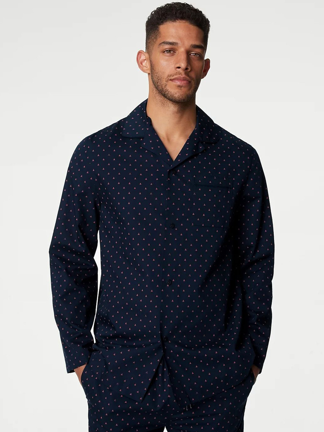 Marks & Spencer Geometric Printed Cuban Collar Casual Shirts