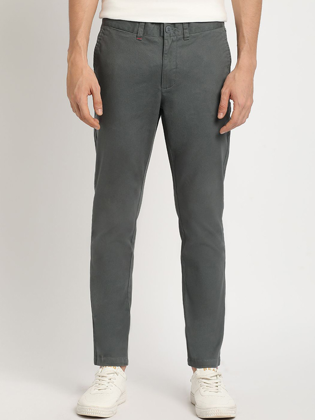 THE BEAR HOUSE Men's Slim Fit Mid Rise Casual Trouser