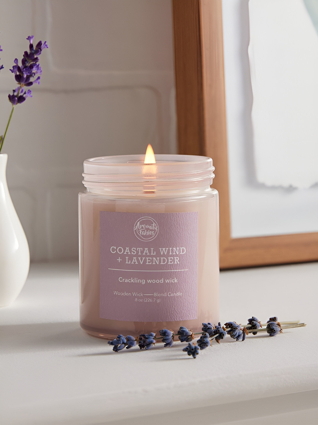 Aromatic Fables Coastal Wind Serenity 1 Wick Lavender Solid Round Regular Jar Candles