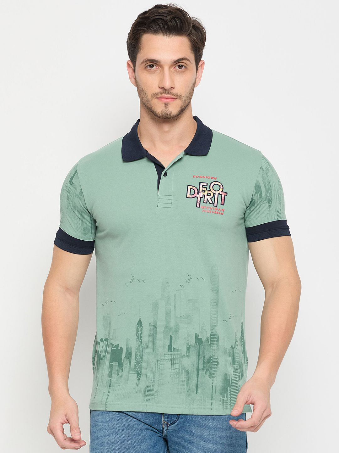 Duke Men Graphic Printed Polo Collar T-shirt