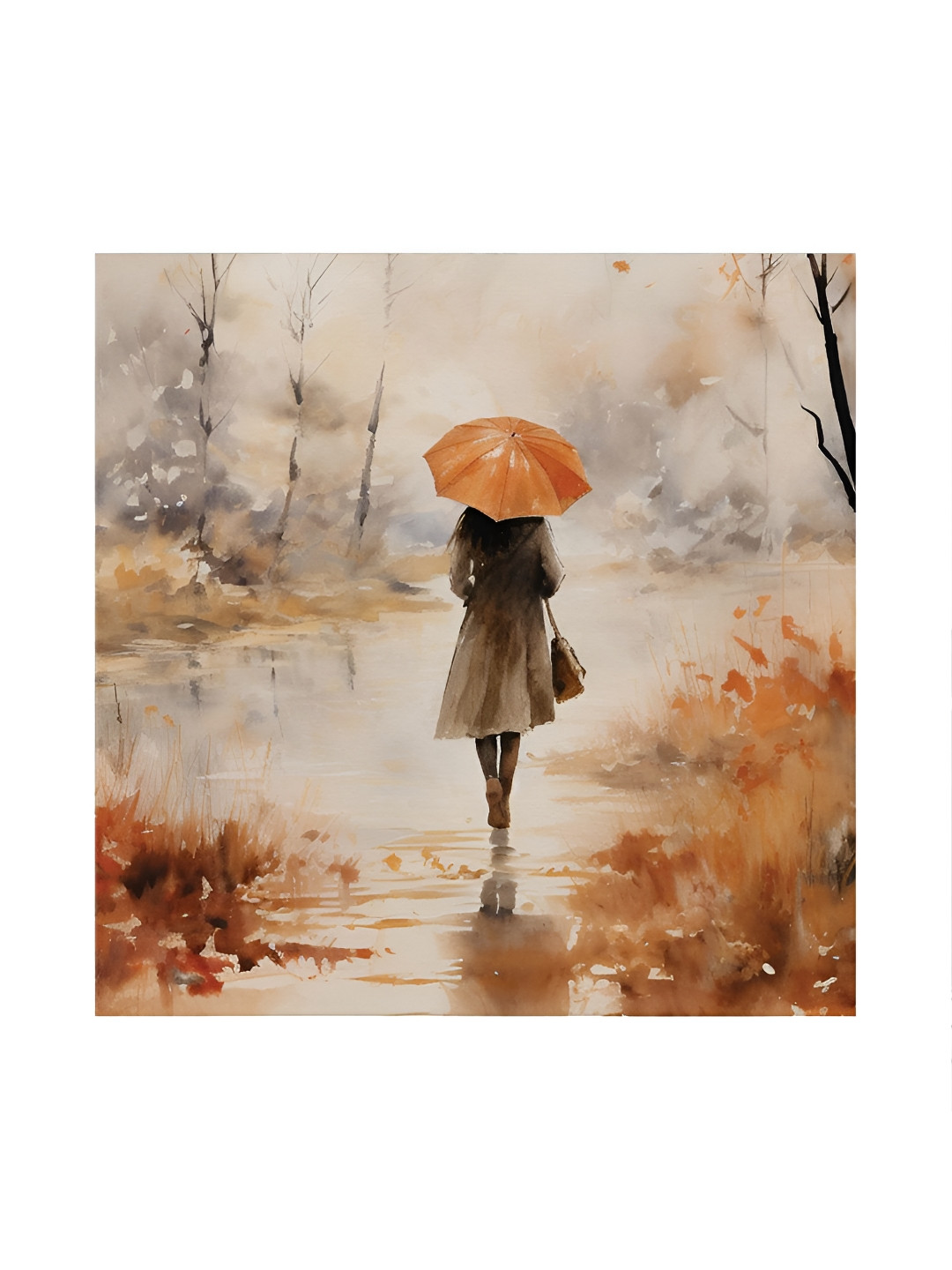 RANDOM Off White Canvas Wall Living Room Square Potrait Paintings Wall Art -24 x 24In