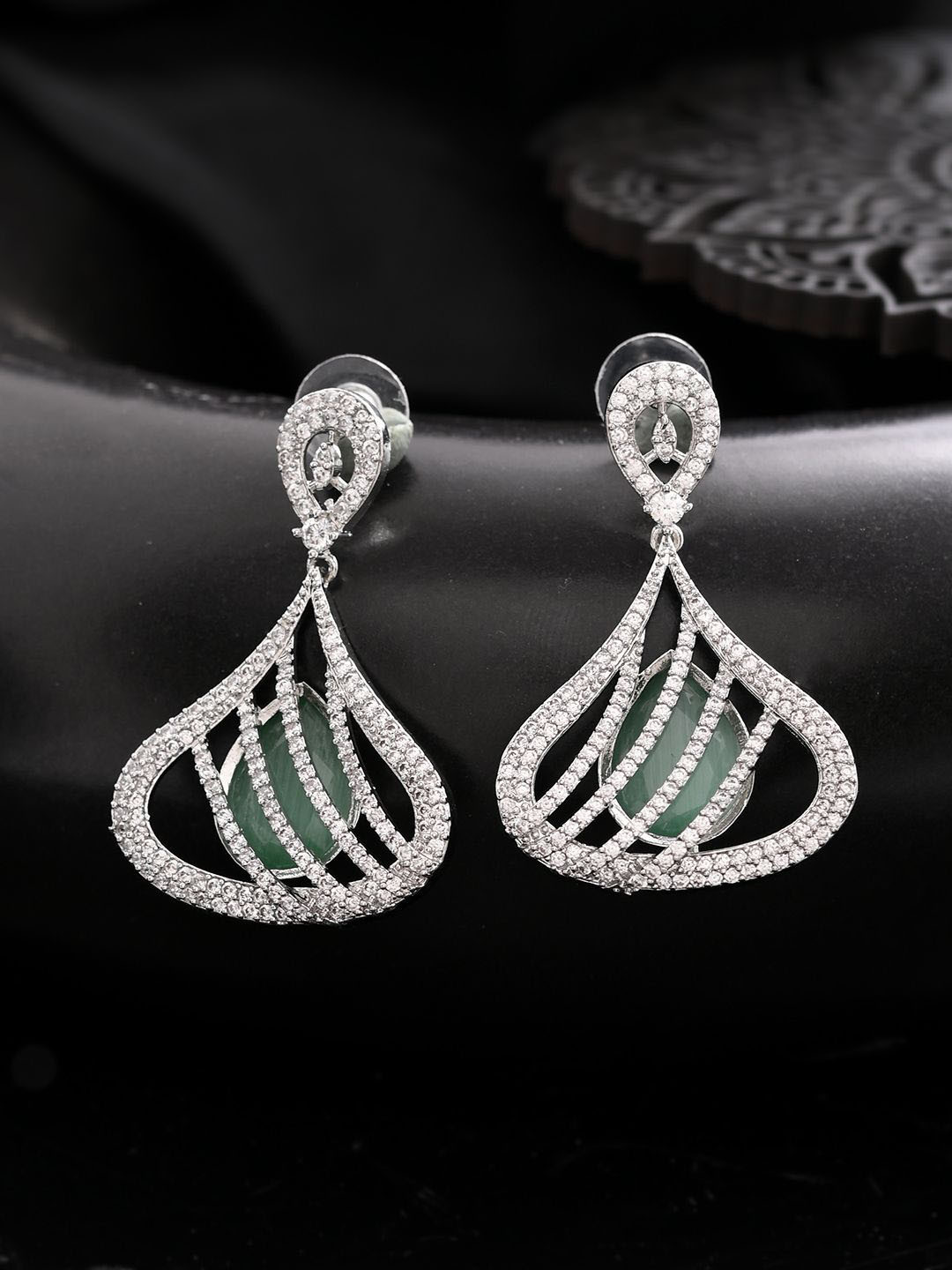 Silvermerc Designs  American Dimond Drop Earrings