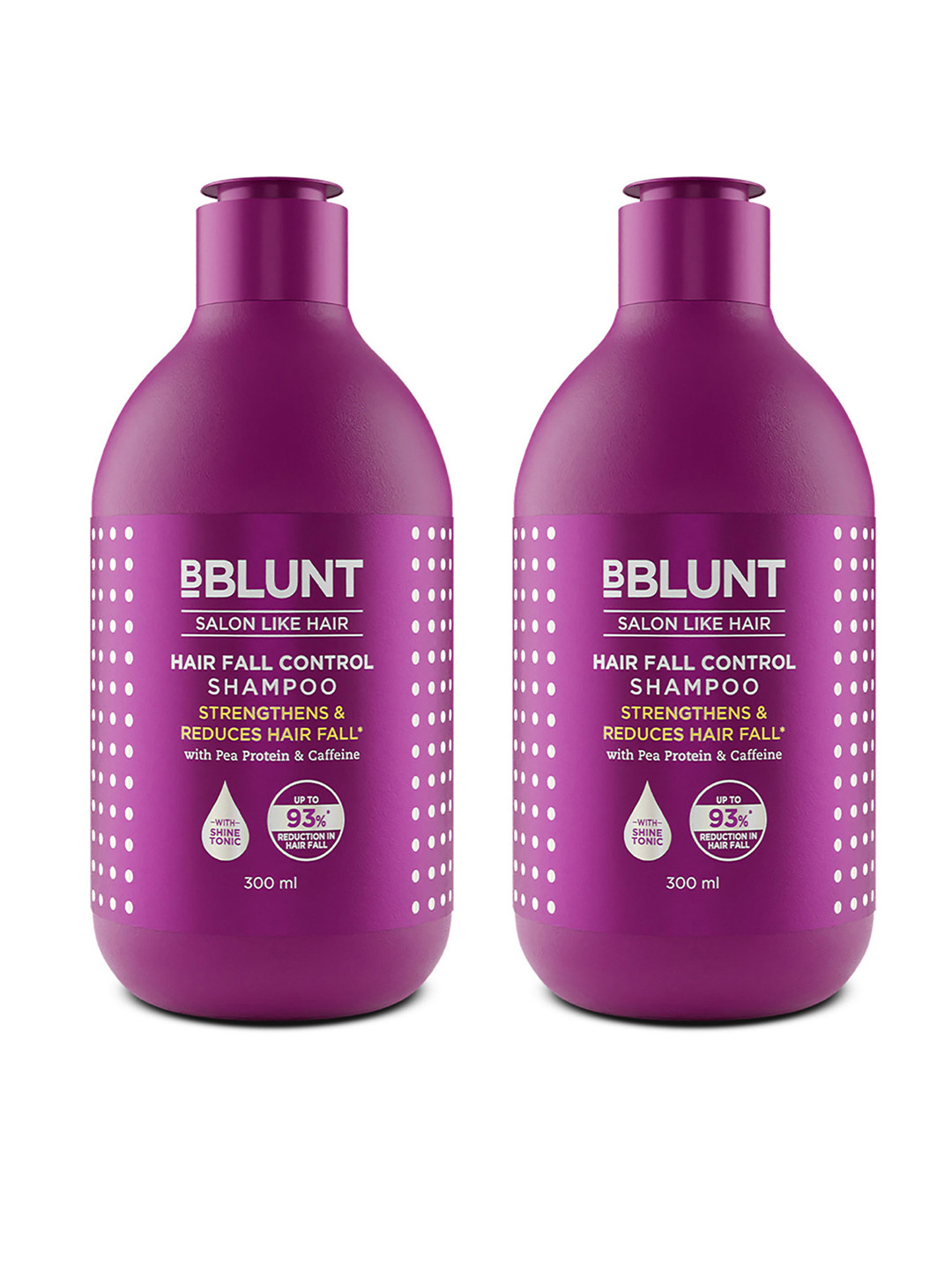 BBLUNT Set of 2 Hair Fall Control Shampoo with Pea Protein & Caffeine - 300ml each