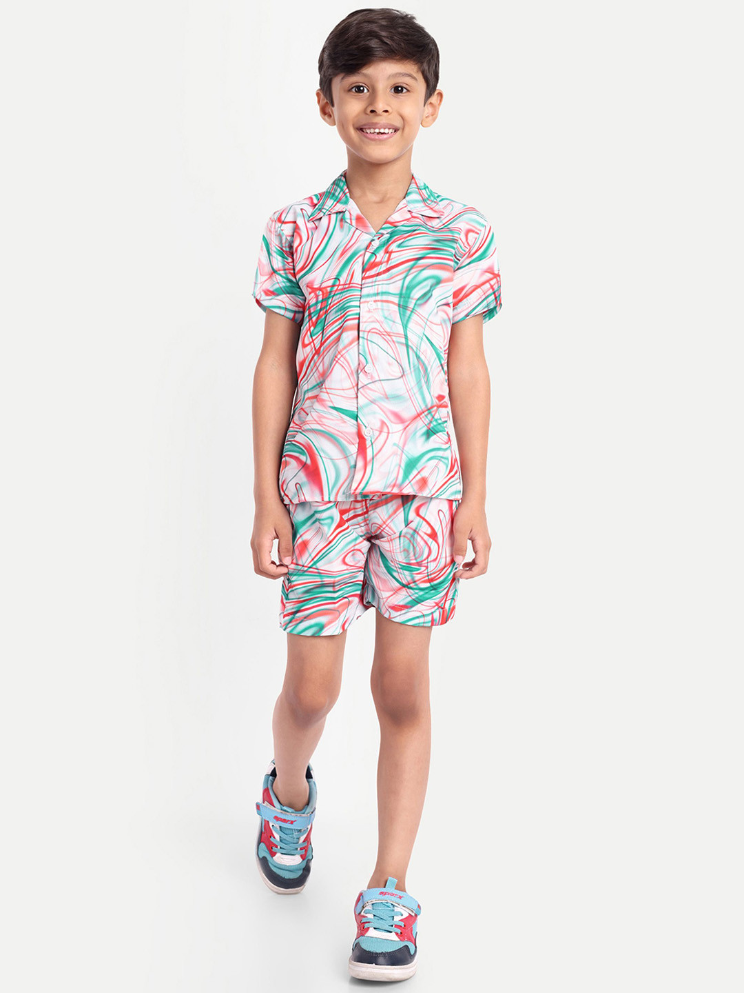 BAESD Kids Printed Pure Cotton Shirt Wuth Shorts