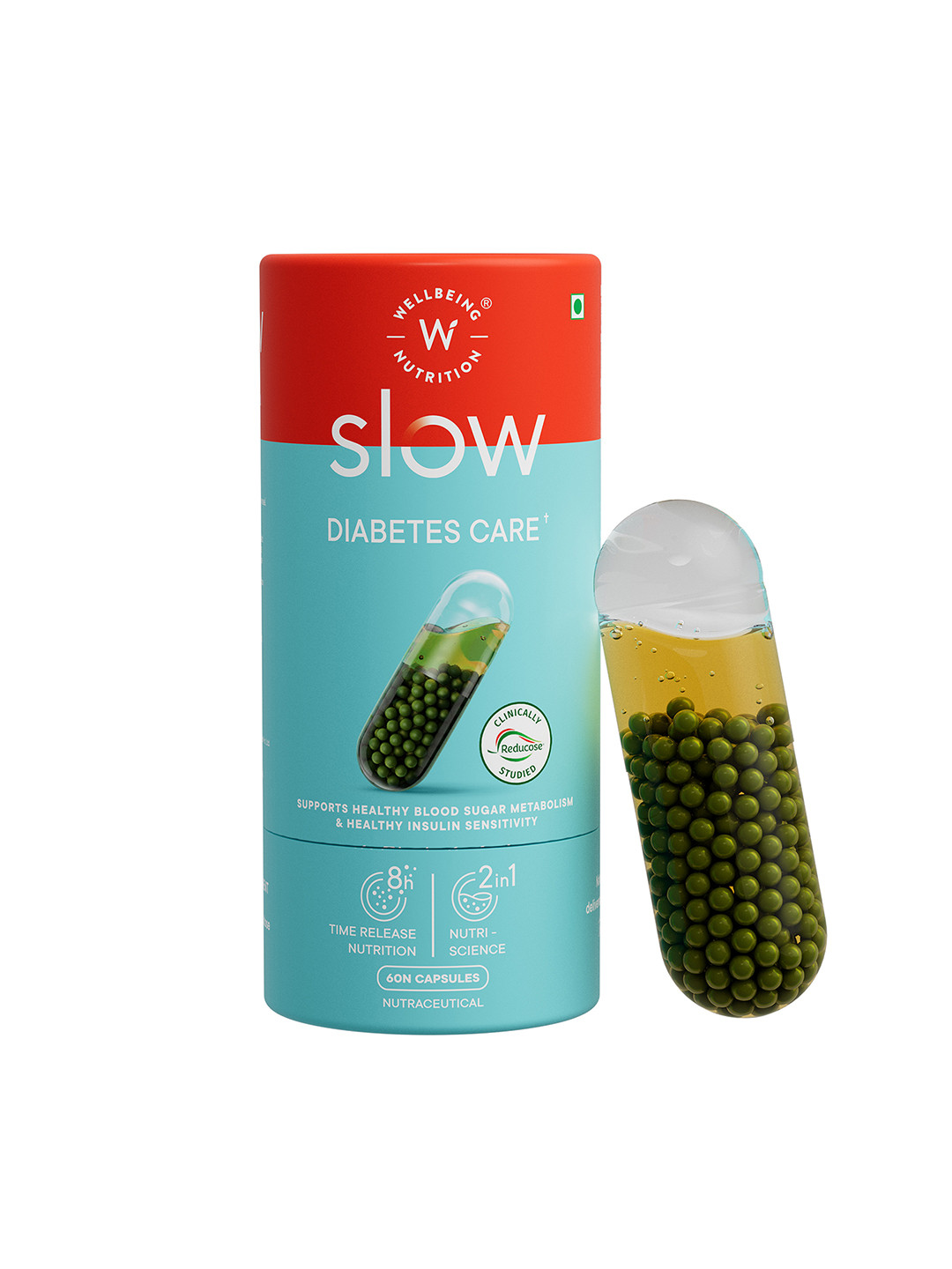 Wellbeing Nutrition Slow Diabetes Care with Reducose & Bilberry - 60 Veg Capsules