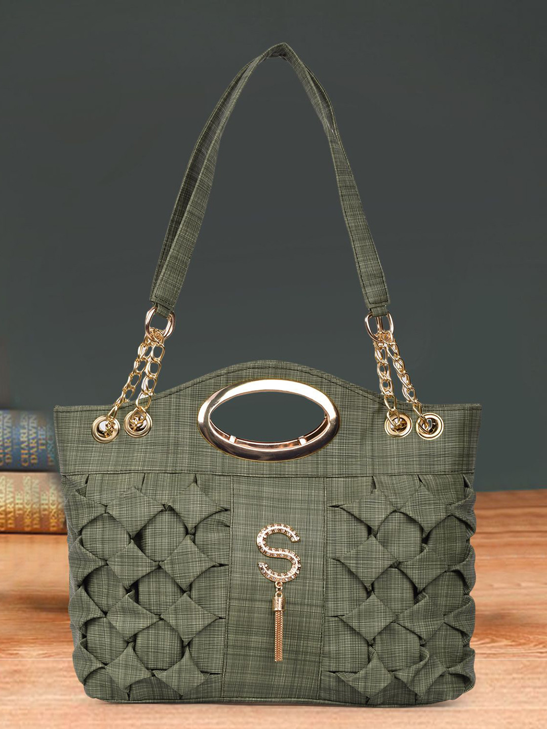 PARSLEY Textured Self Design Structured Handheld Bag
