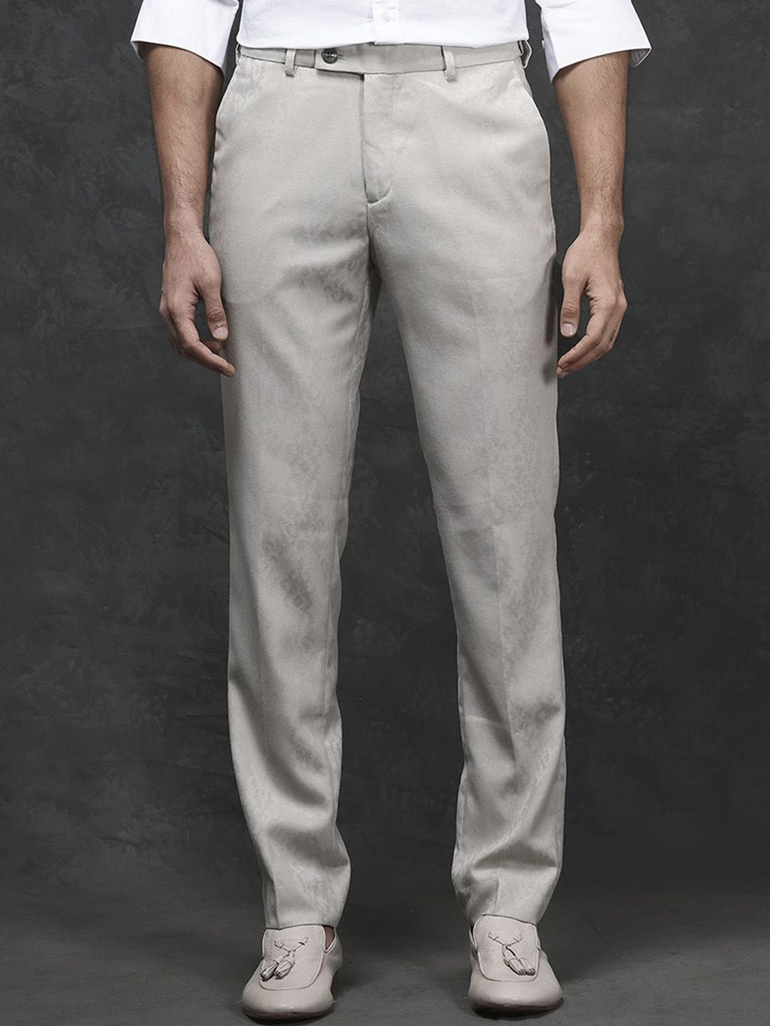 RARE RABBIT Men Bristol Regular Fit Mid-Rise Trousers