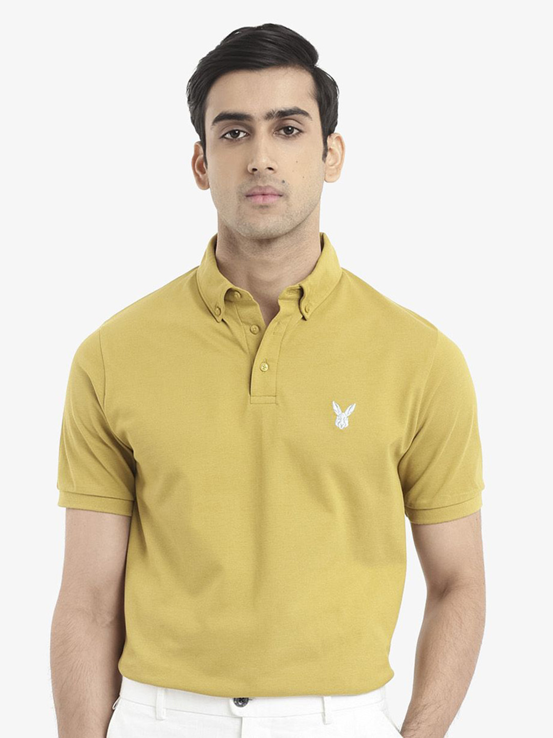 RARE RABBIT Men Face Polo Collar Brand Logo T-Shirt