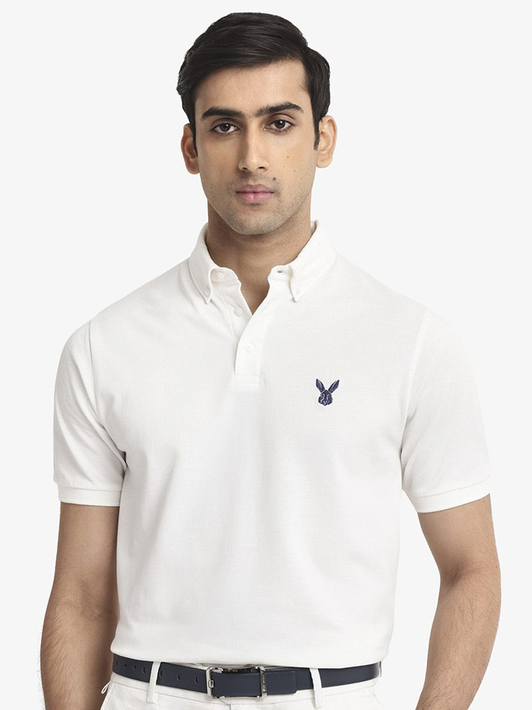 RARE RABBIT Men Face Polo Collar Brand Logo T-Shirt