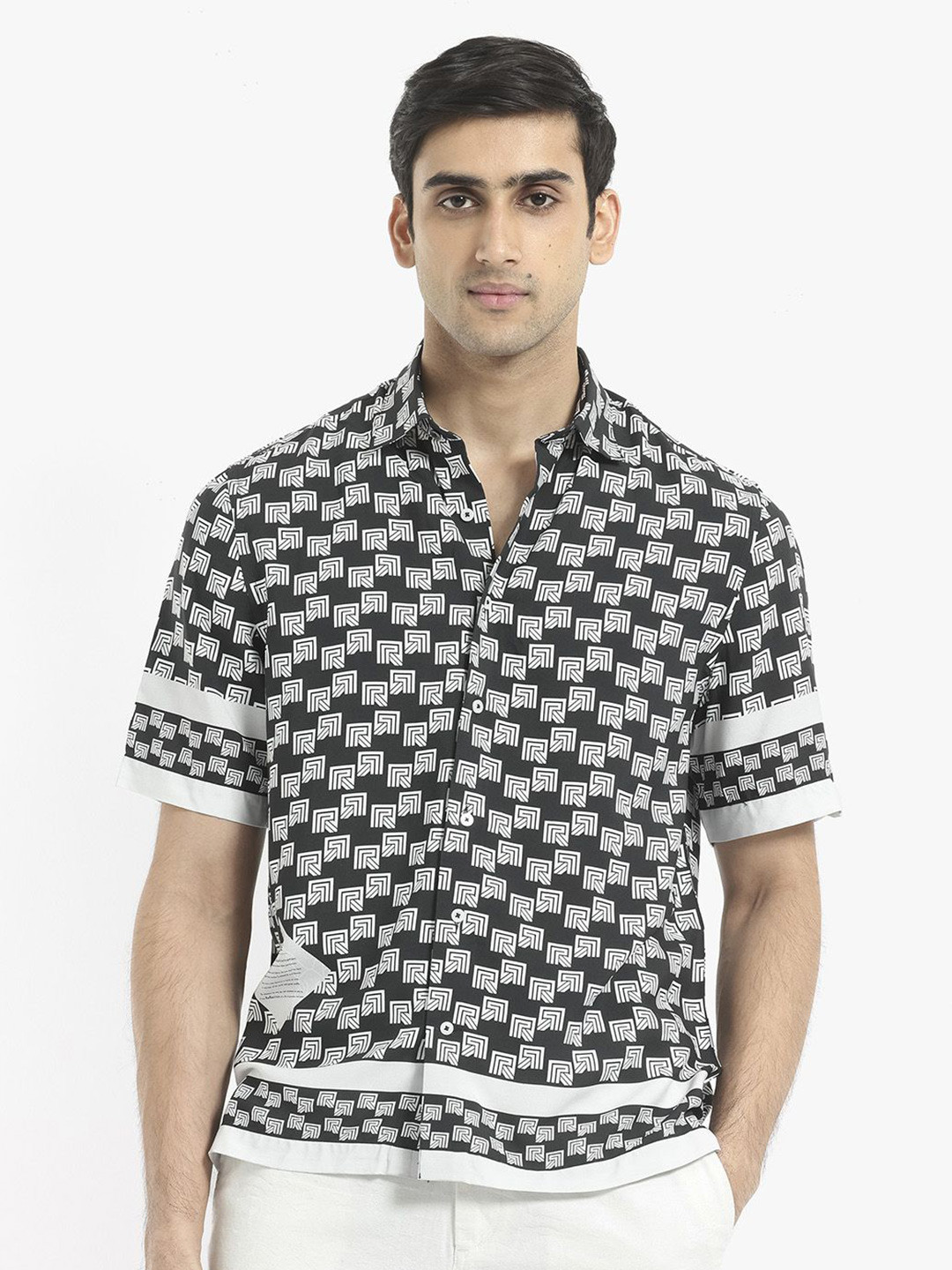 RARE RABBIT Men Vito Boxy Graphic Printed Shirt