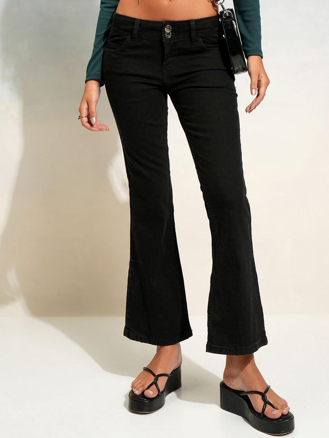 Tokyo Talkies Women Flared Slash Knee Stretchable Jeans