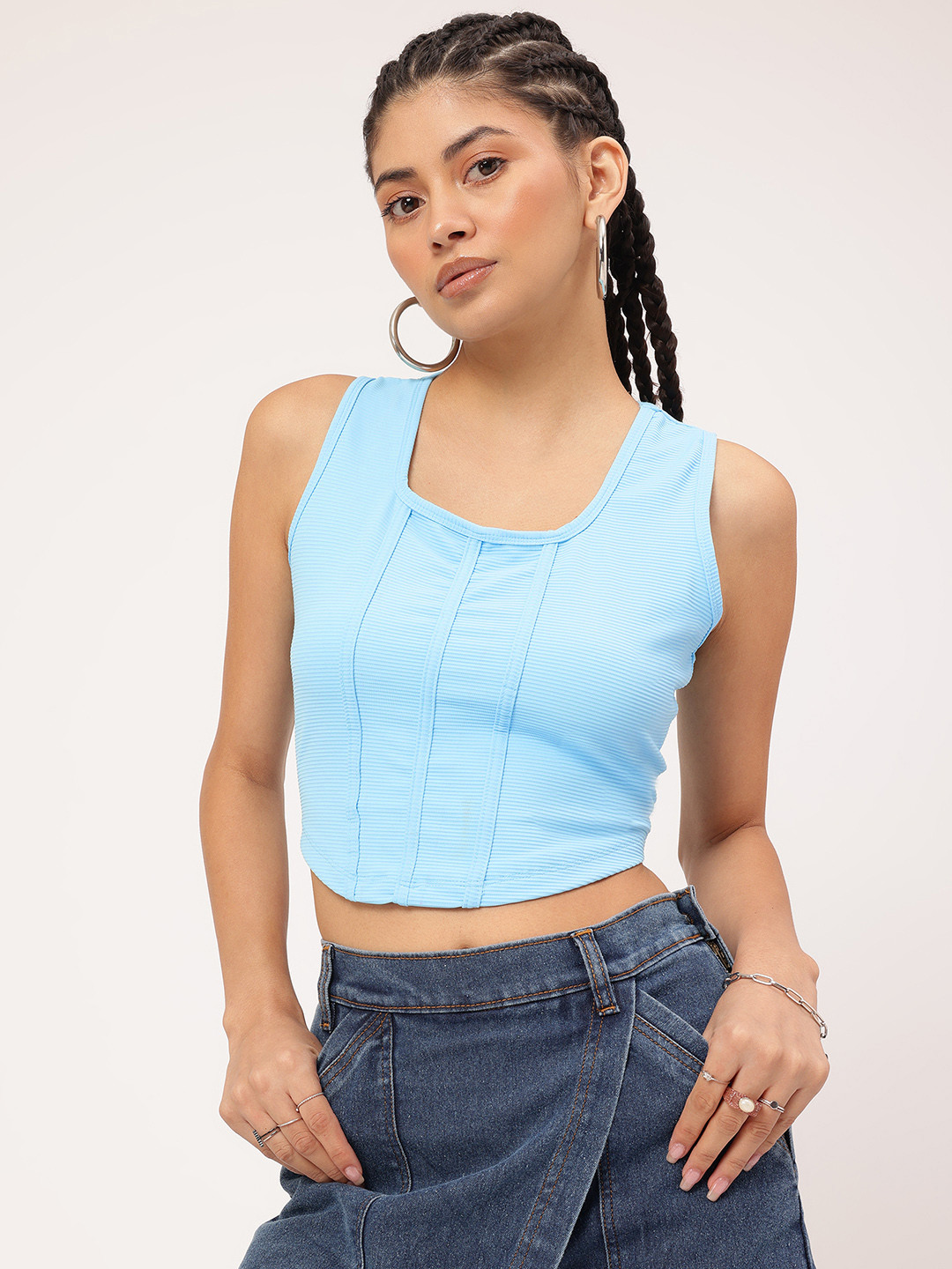 DressBerry Ribbed Corset Top