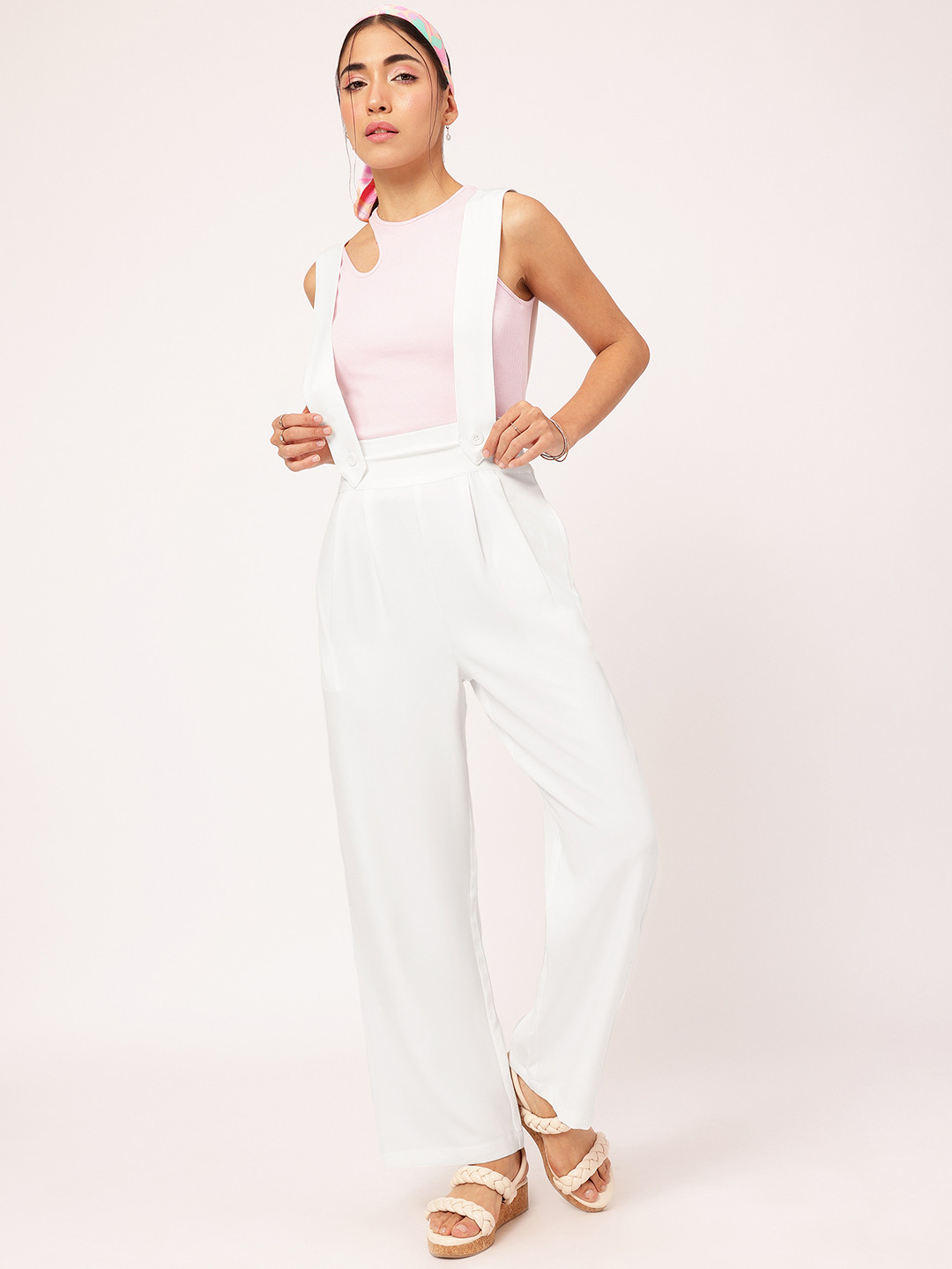 DressBerry Loose Fit Trousers With Suspenders