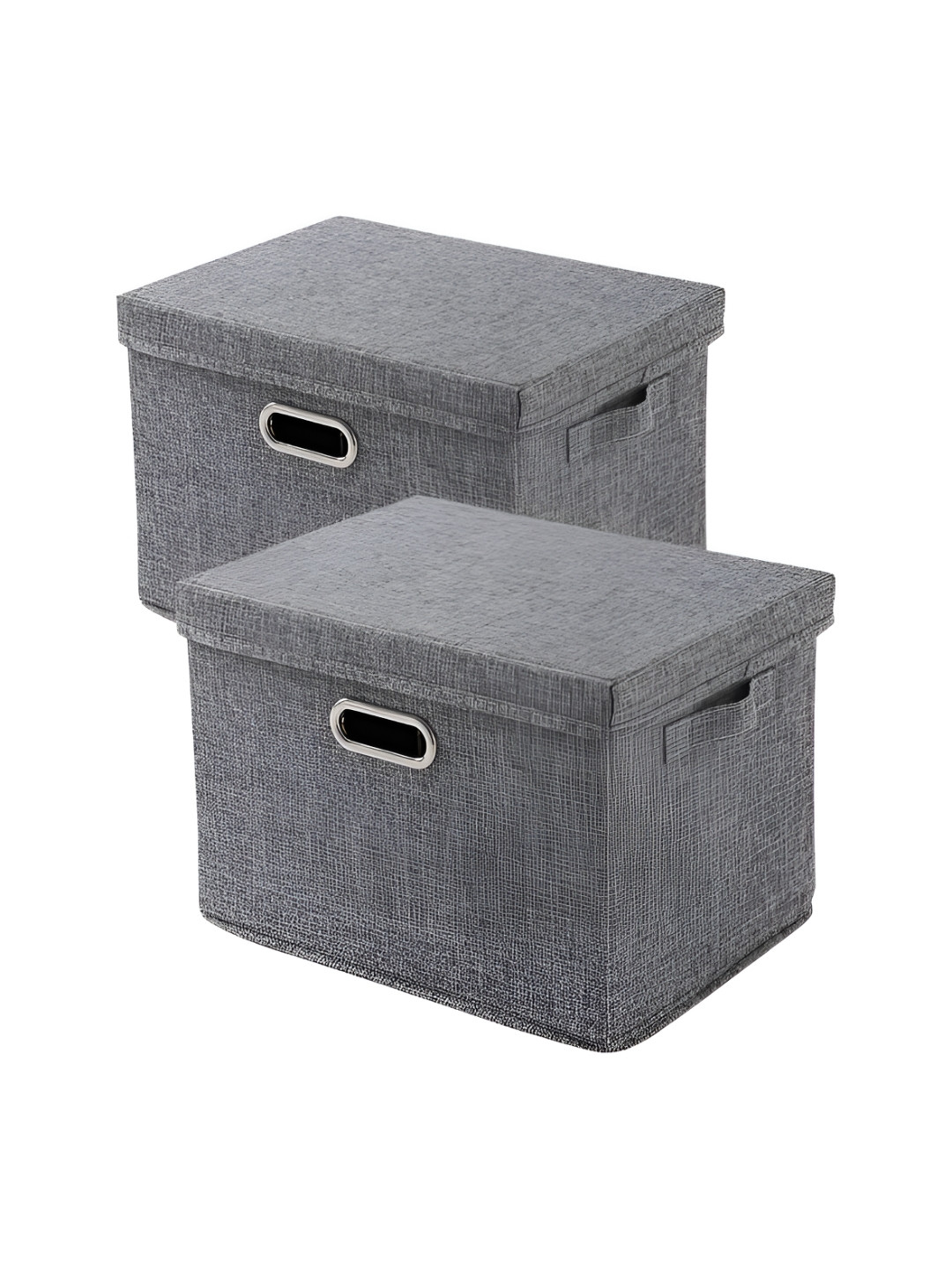 HOKIPO Grey 2 Pieces Multi-Utility Storage Box Organisers With Lid