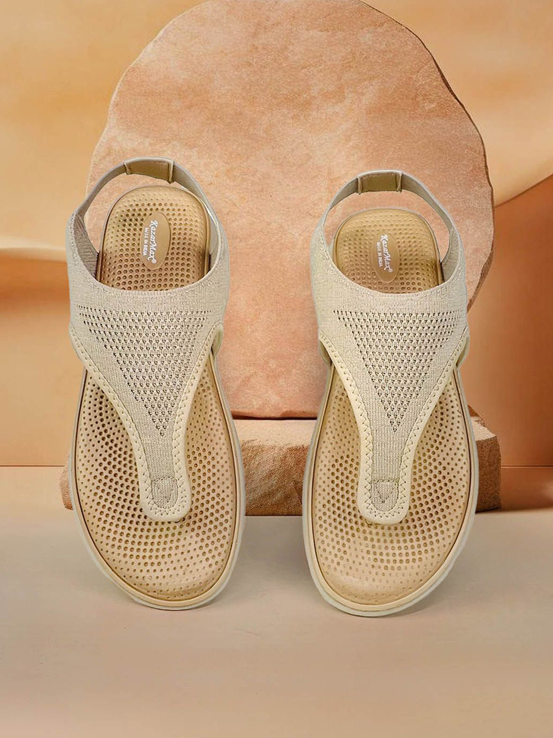 KazarMax Open Toe Mesh T-Straps Flats