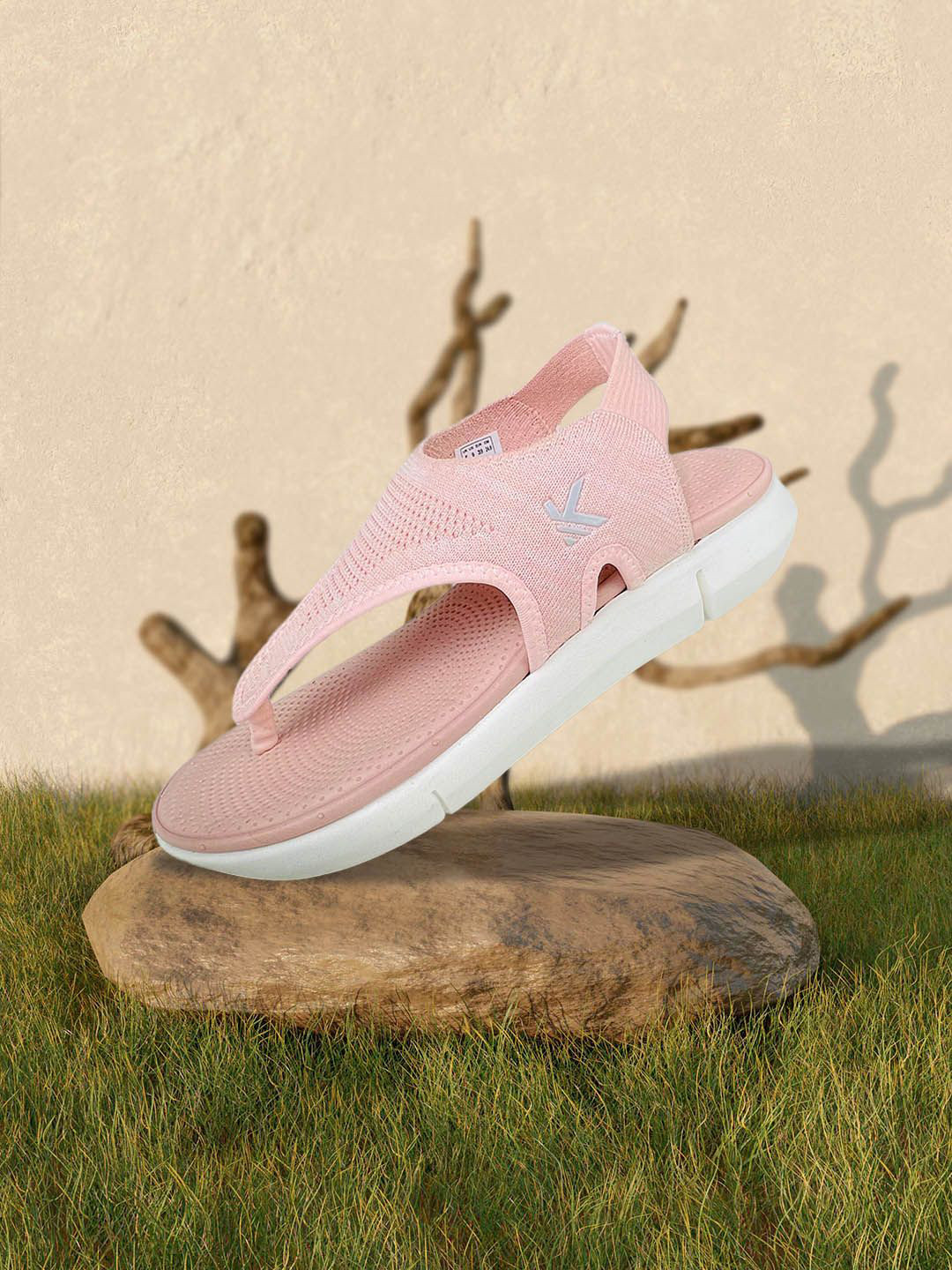 KazarMax Textured Open Toe Mesh T-Straps Flats