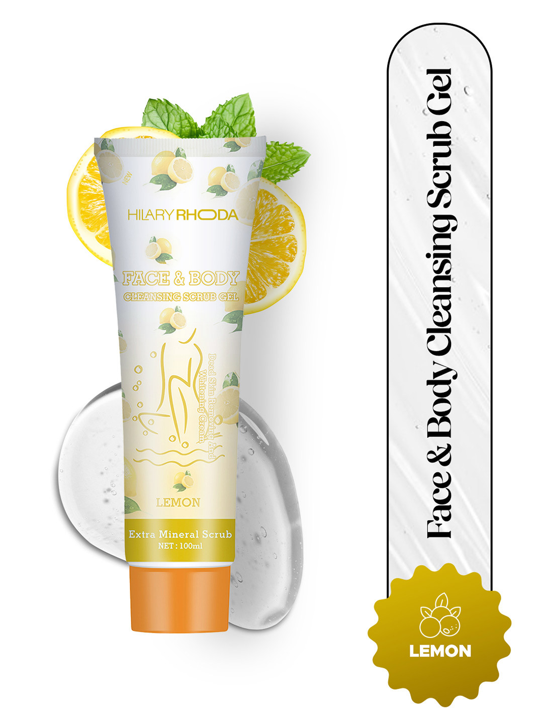 Hilary Rhoda Lemon Face & Body Cleansing Scrub Gel - 100ml