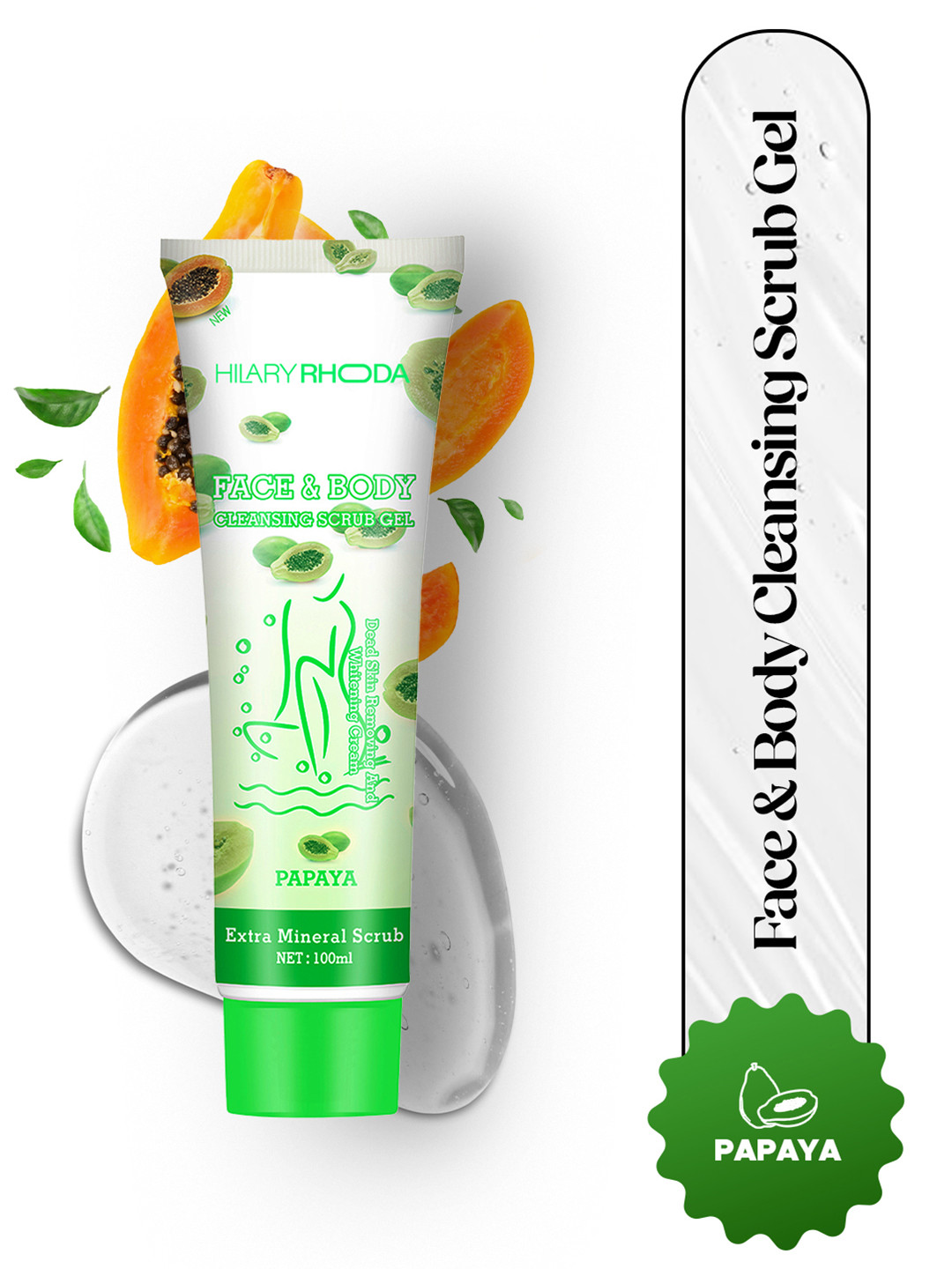 Hilary Rhoda Strawberry Face & Body Cleansing Scrub Gel - 100ml