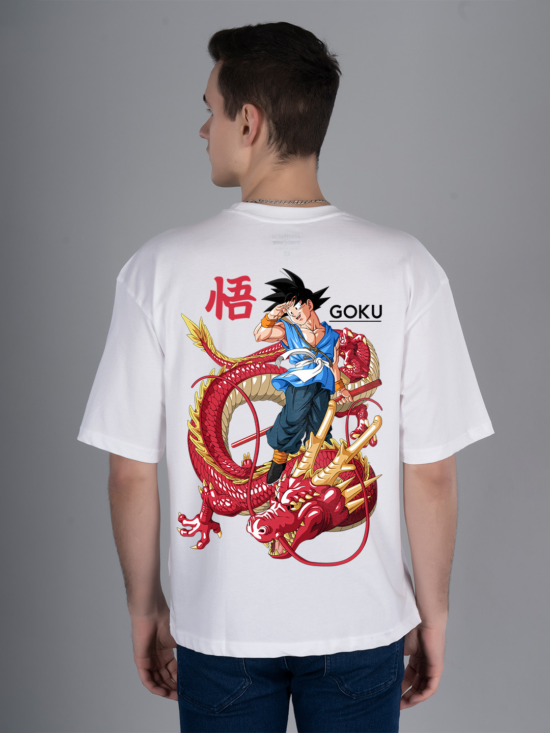 PRONK Men Graphic Goku Anime Printed Round Neck T-shirt
