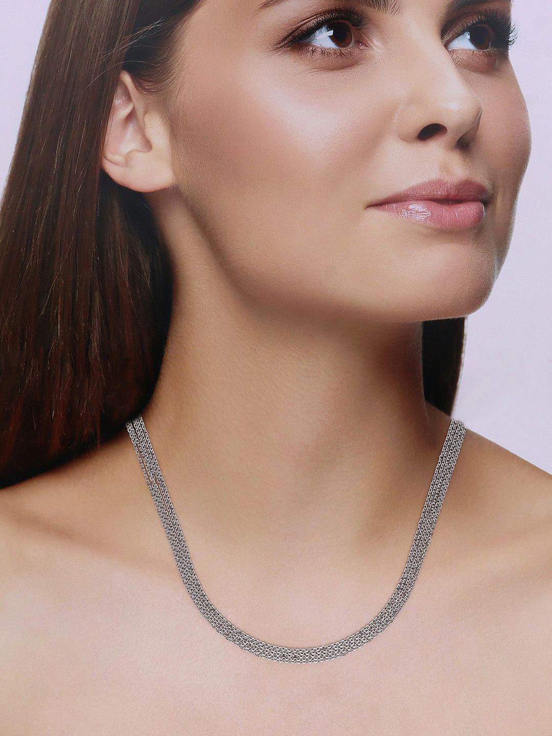 KAI JEWEL Rhodium-Plated 925 Sterling Silver Layered Chain