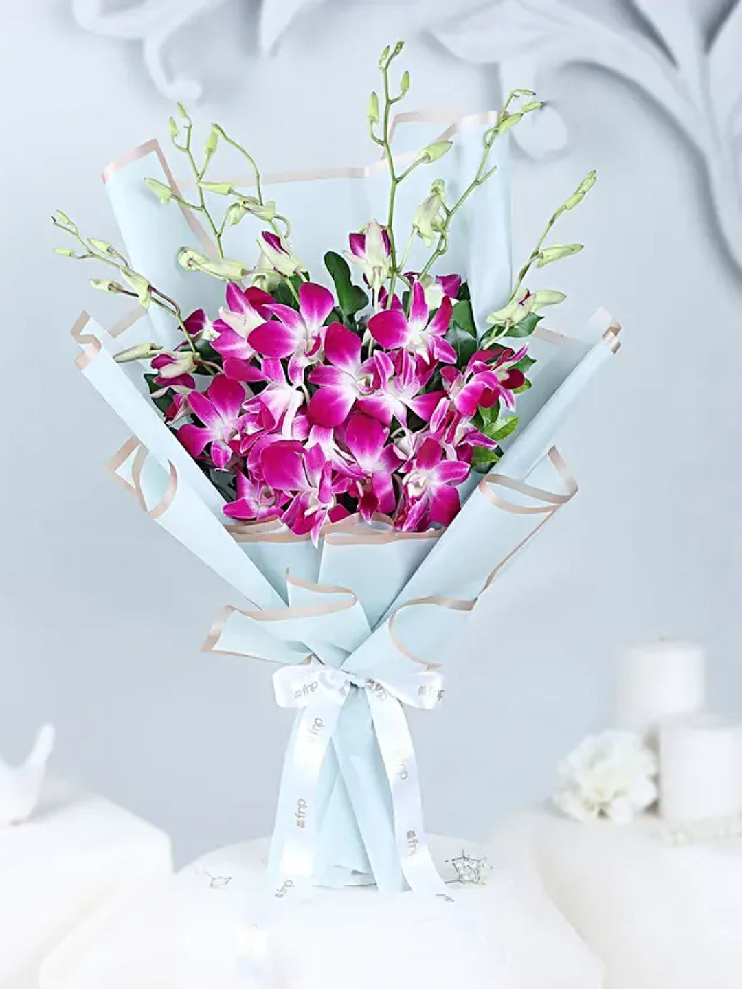 fnp Purple 6 Pieces Royal Orchid Fresh Flowers Bouquet