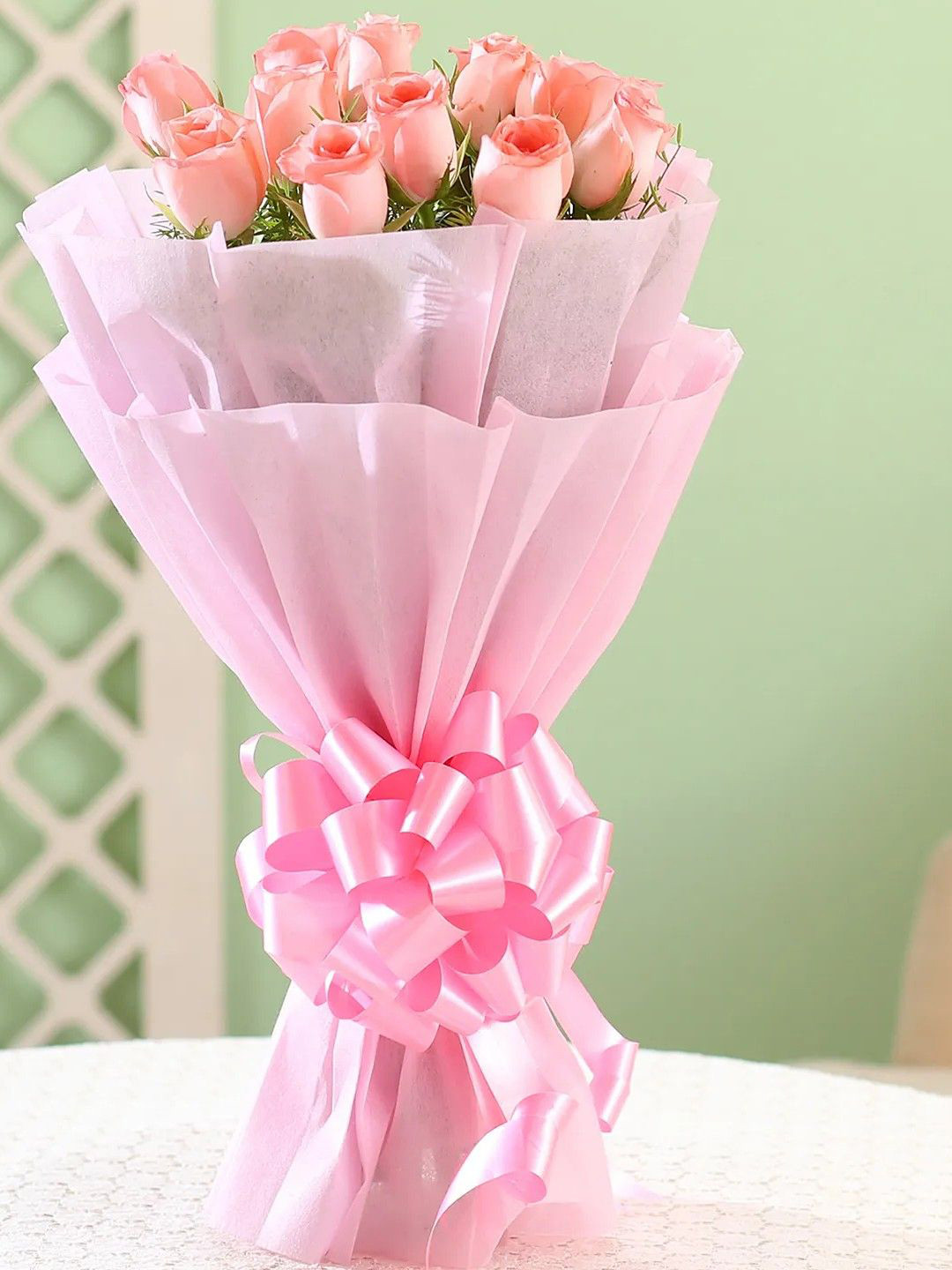 fnp Pink 12 Pieces Roses Fresh Flower Bouquet
