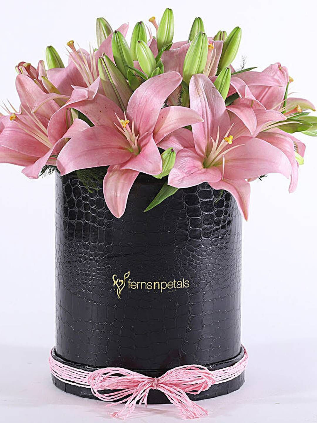 fnp Pink & Green 7 Pieces Asiatic Lilies Fresh Flowers