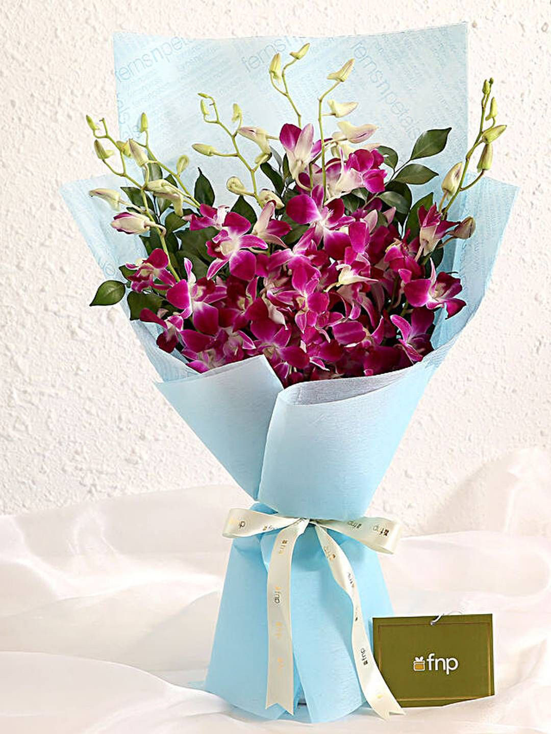 fnp Purple 7 Pieces Orchid Fresh Flowers Bouquet