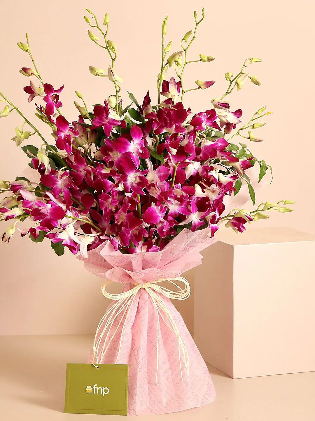 fnp Purple & Green 10 Pieces Luxe Love Orchids Fresh Flowers Bouquet