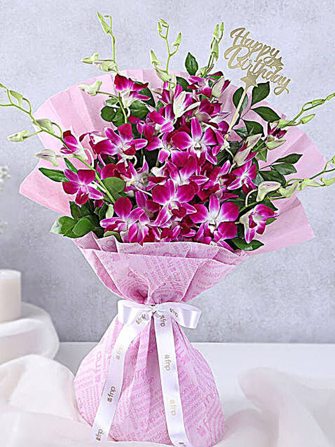 fnp Purple & Green 6 Pieces Enchanting Orchid Bouquet