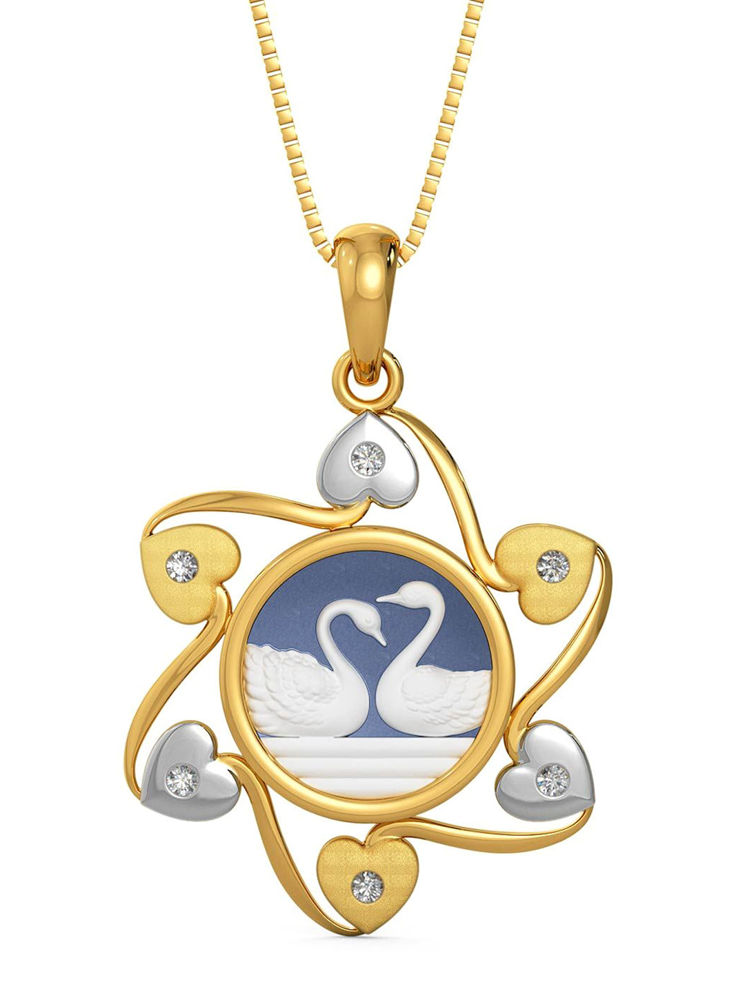 Joyalukkas Girls 22KT GemStones Studded Flower Pendant Gold- 5.11gm